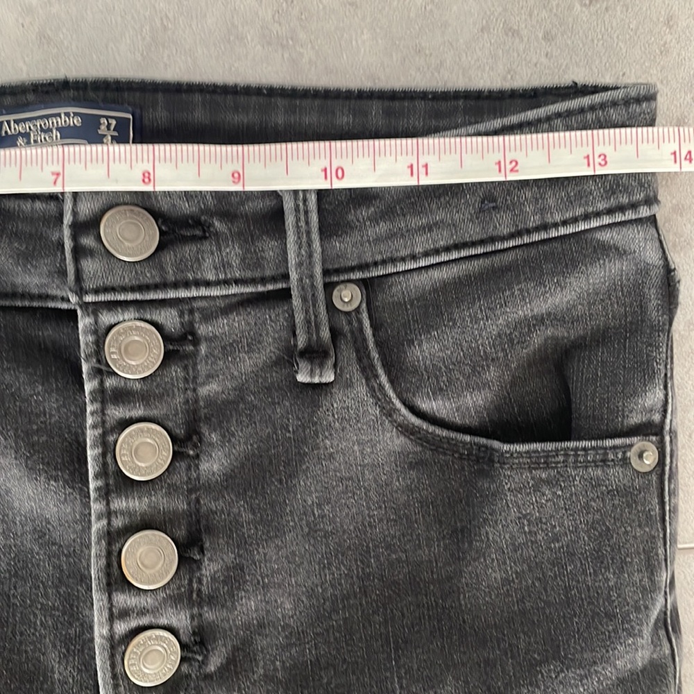 Abercrombie & Fitch high rise super skinny ankle stretchy button fly size 27/4S - Picture 12 of 14